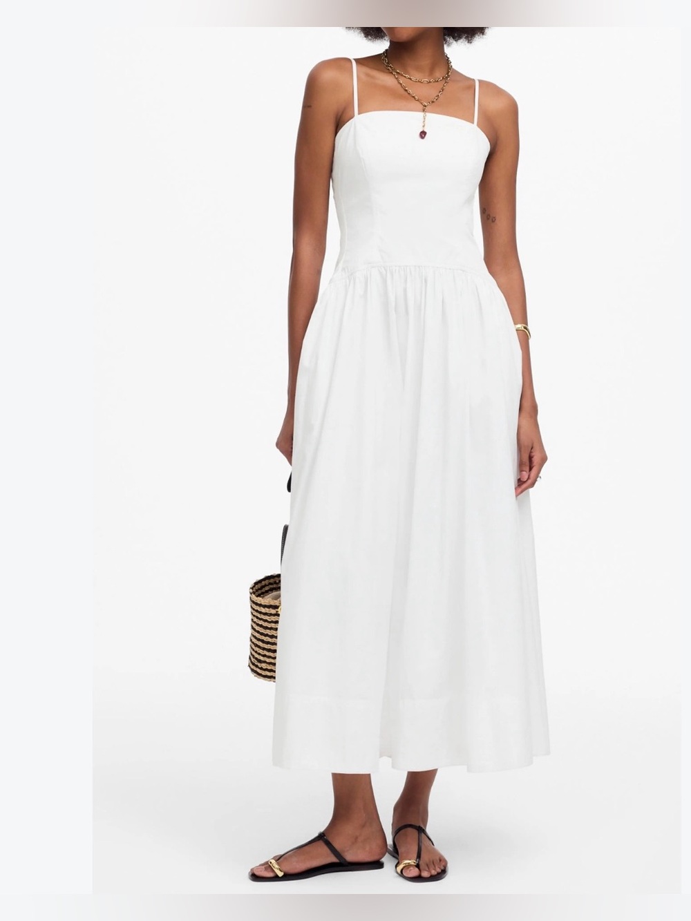 Madewell Everett Linen Dress White Maxi Dress